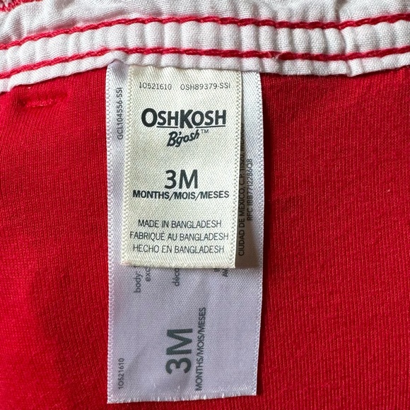 5/$25 Oshkosh Baby Red Corduroy Overalls - Picture 5 of 5
